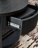 Detail of reeded apron on Marstream end table