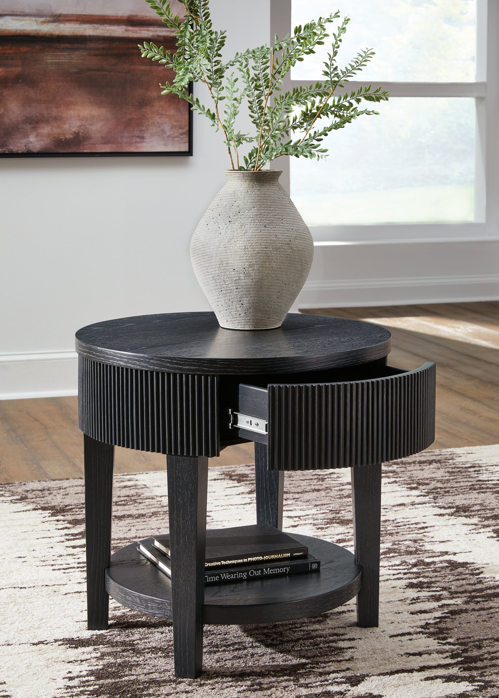 Marstream black coffee table and end table set