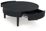Marstream black coffee table with two end tables