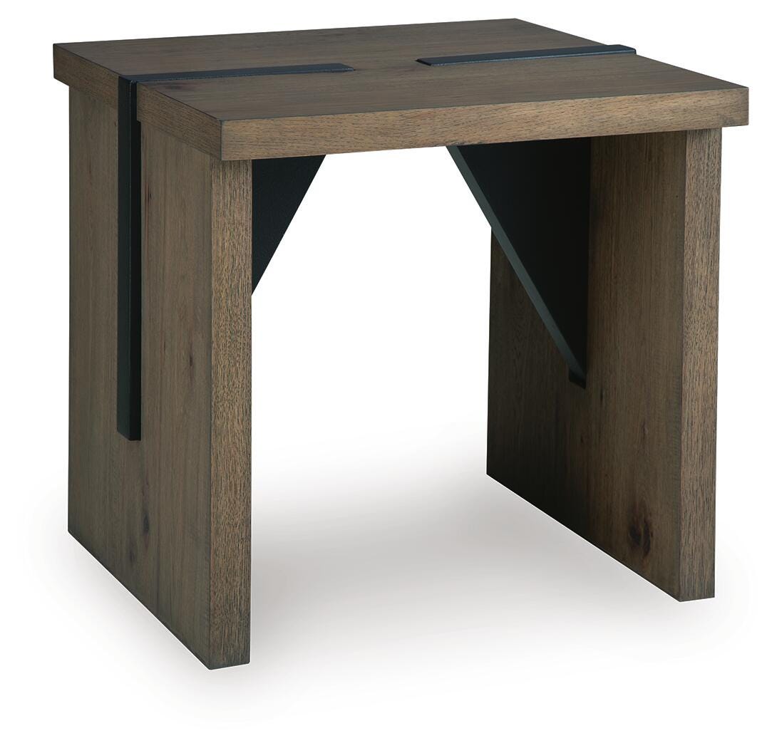 Kandinew Light Brown End Table angled view