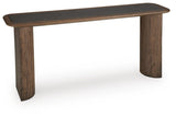 Dontayne Warm Brown Sofa Table angled view