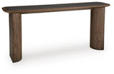 Dontayne Warm Brown Sofa Table angled view