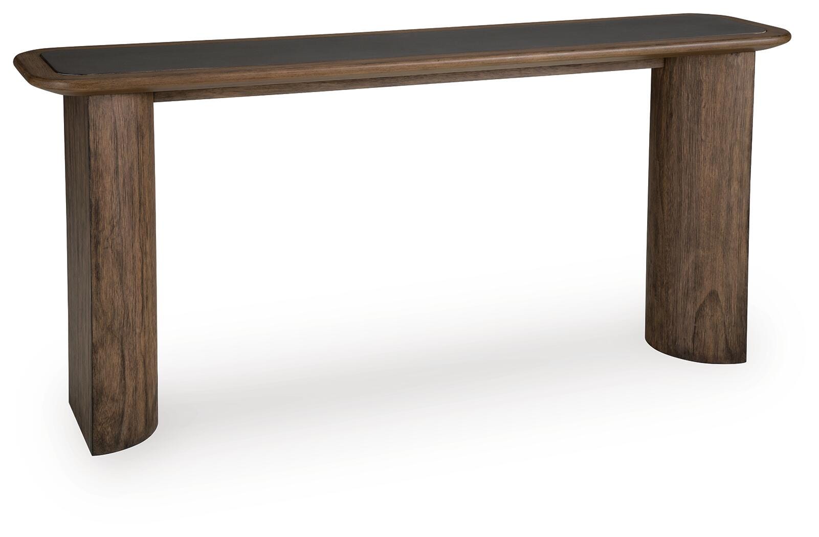 Dontayne Warm Brown Sofa Table angled view