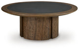 Dontayne Warm Brown Coffee Table angled view