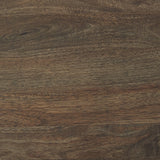 Warm walnut finish detail of Dreggan Brown end table