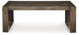 Dreggan brown coffee table side view