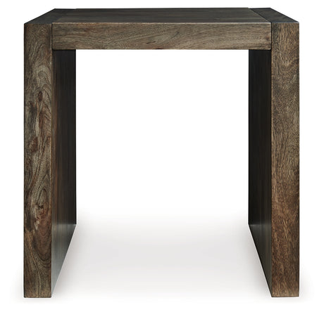 Dreggan Brown end table side view