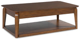 Rear view of Trenmour coffee table showing tapered legs