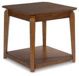 Trenmour end table side view showing tapered leg