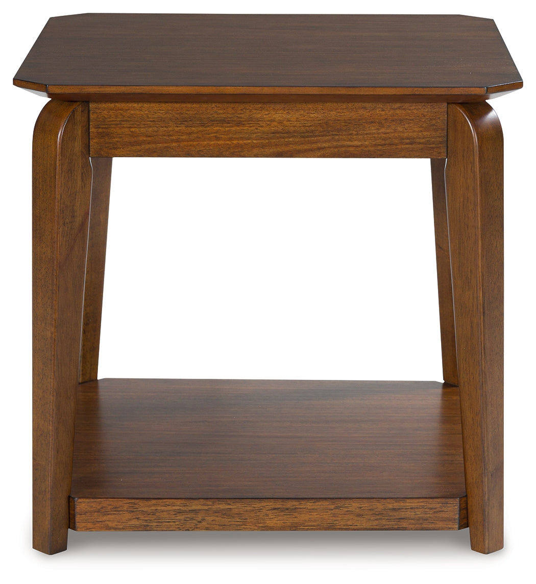 Trenmour end table top view with rounded edges