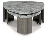 Surmour Stacked Coffee Table with nested lower table side angle
