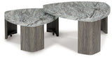 Top view of Surmour Coffee Table showing faux marble laminate surface