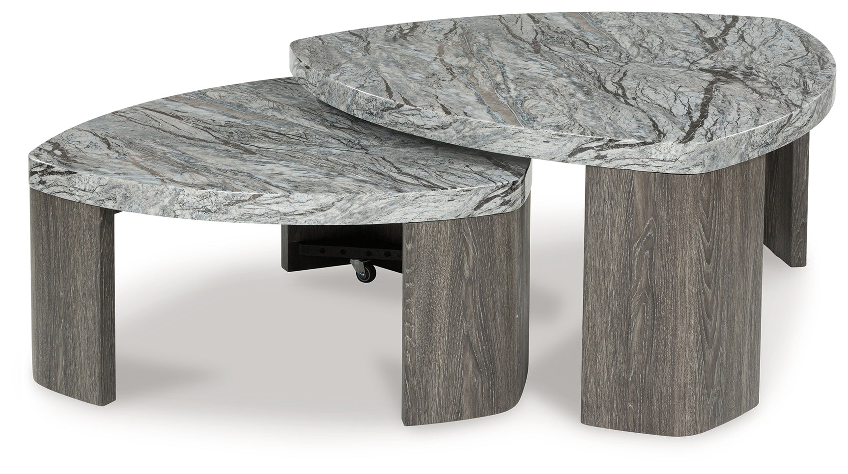 Surmour Coffee Table pivoting lower table extended side view