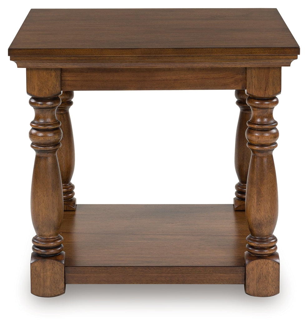 Sturlayne brown rectangular end table front view