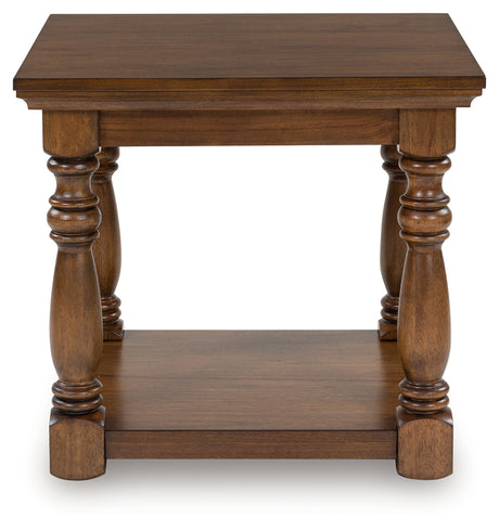 Sturlayne brown rectangular end table front view
