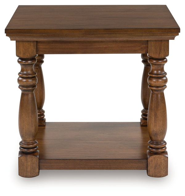 Sturlayne brown rectangular end table front view