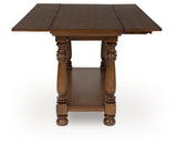 Sturlayne brown flip top sofa table side open view