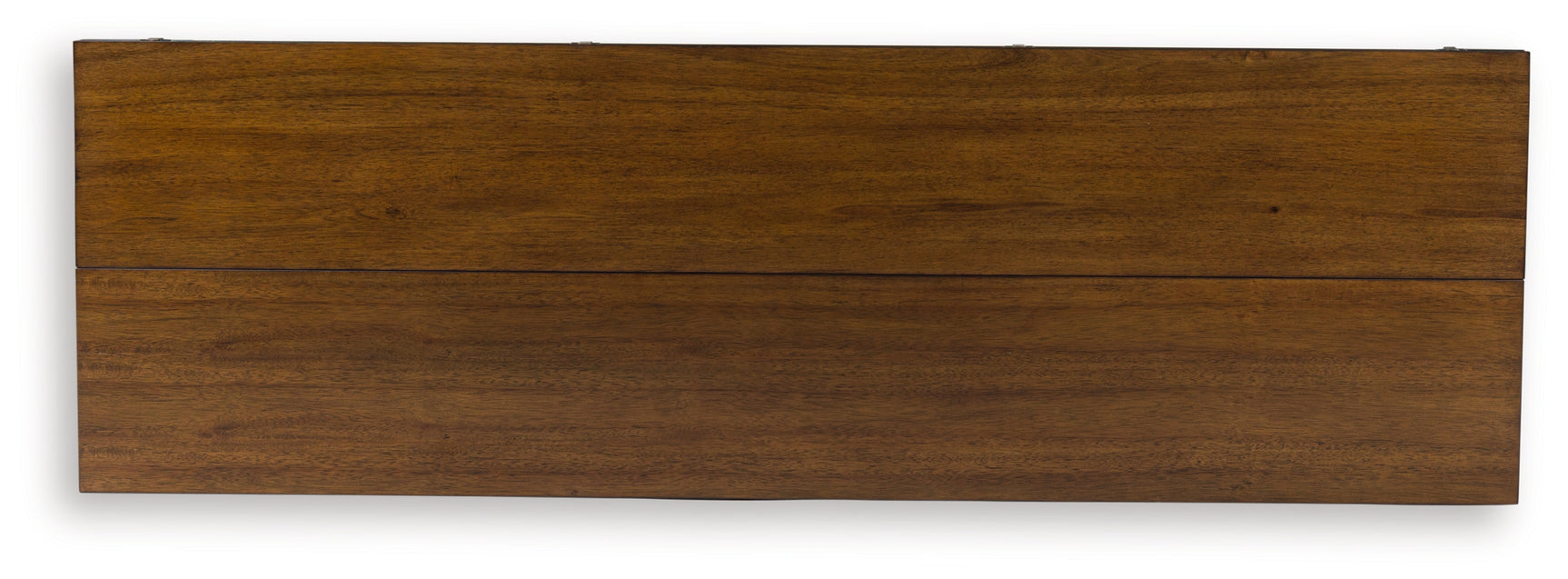 Sturlayne brown flip top sofa table top closed view