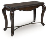 Maylee Sofa Table showing apron details