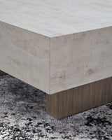 Display of coffee table finished edges