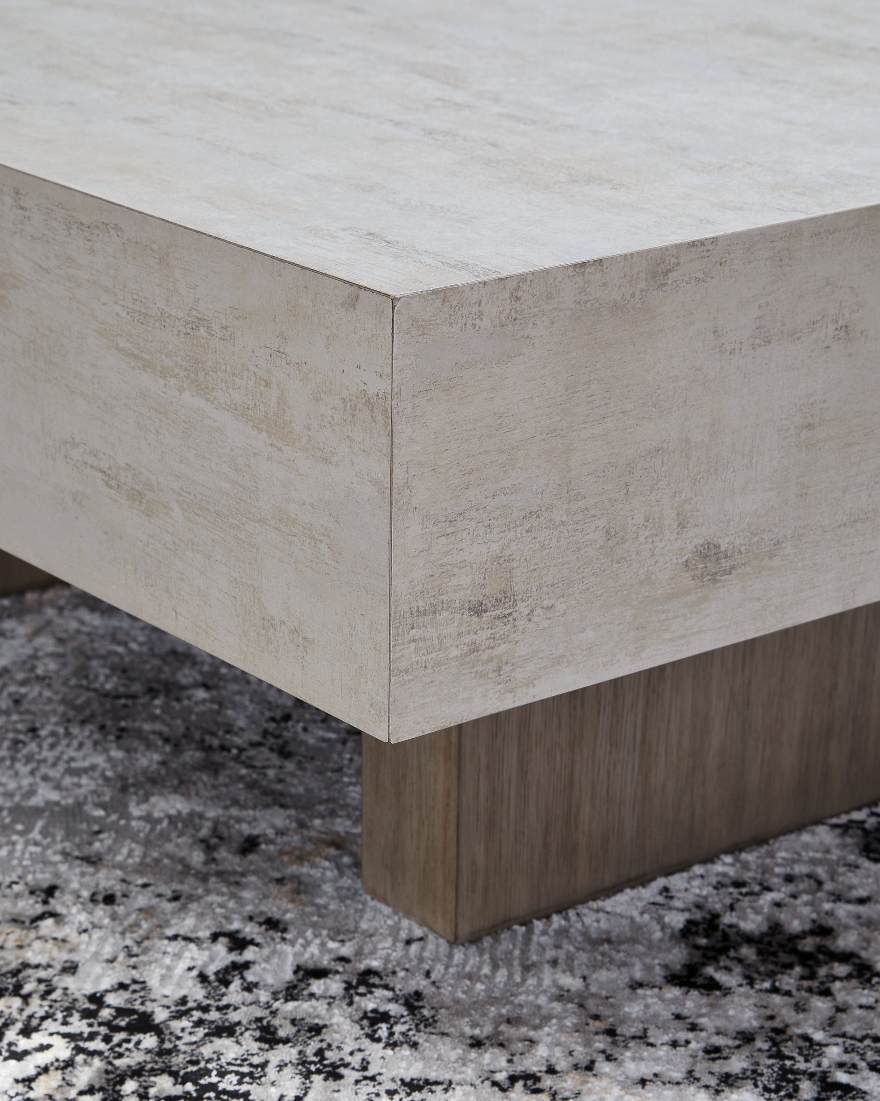 Display of coffee table finished edges
