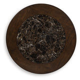 Top view of Frallyn coffee table faux marble laminate surface