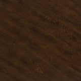 Close-up of Frallyn coffee table dark brown finish detail