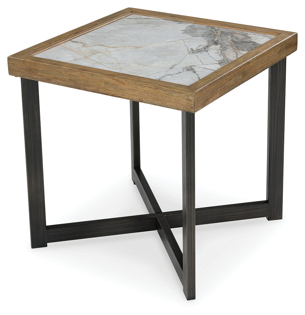 Close-up of Montia End Table sintered stone tile surface