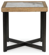 Montia End Table front on view highlighting lower shelf