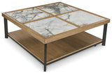 Montia Coffee Table angled top view highlighting multi-color stone tile
