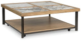 Montia Coffee Table side view with black metal frame