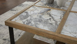 Close-up of Montia Coffee Table sintered stone tile surface