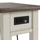 Bolanburg two-tone coffee table with two end tables in textured antique white finish