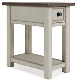 Bolanburg two-tone coffee table with two end tables in textured antique white finish
