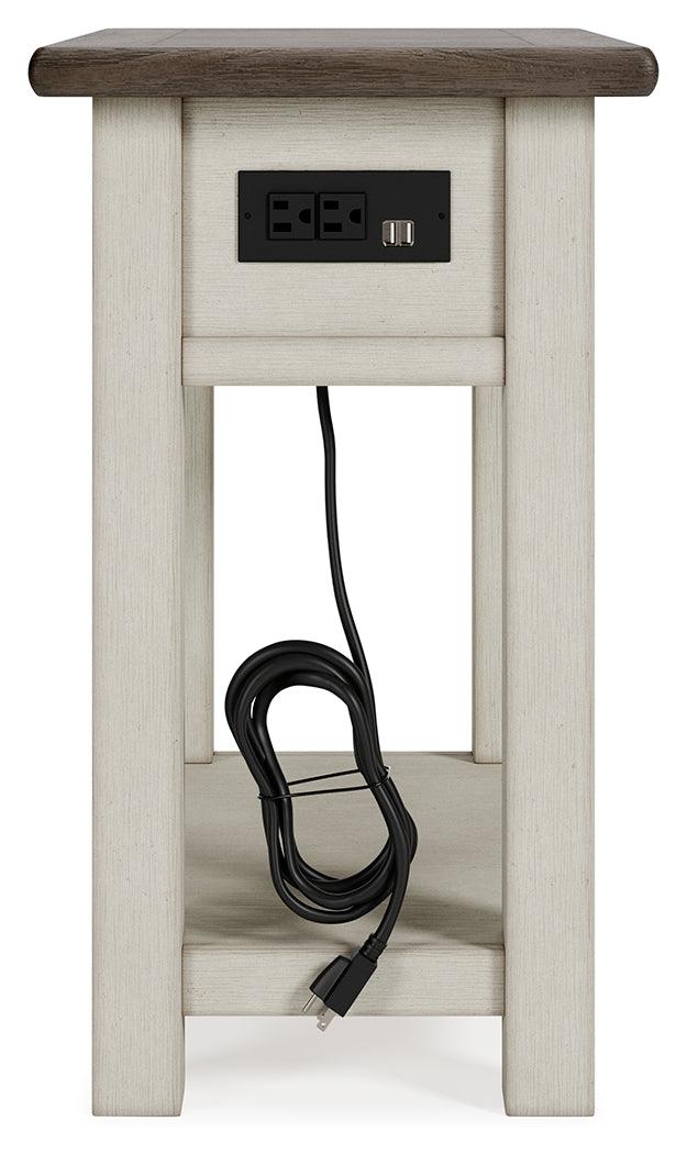 Lower shelf and drawer storage of Bolanburg Chairside End Table