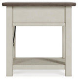 Side alternate angle of Bolanburg two-tone end table