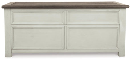 Bolanburg Coffee Table side drawer open showing interior