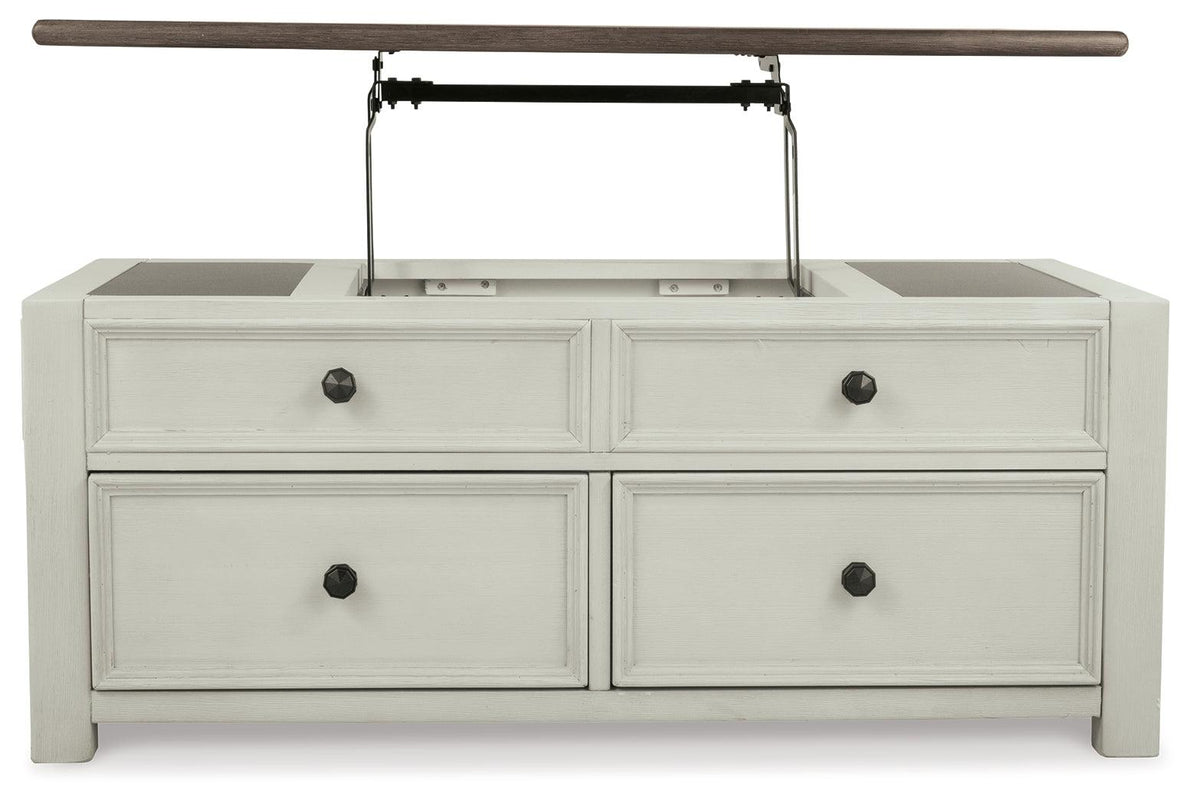 Bolanburg Coffee Table lift top mechanism detail