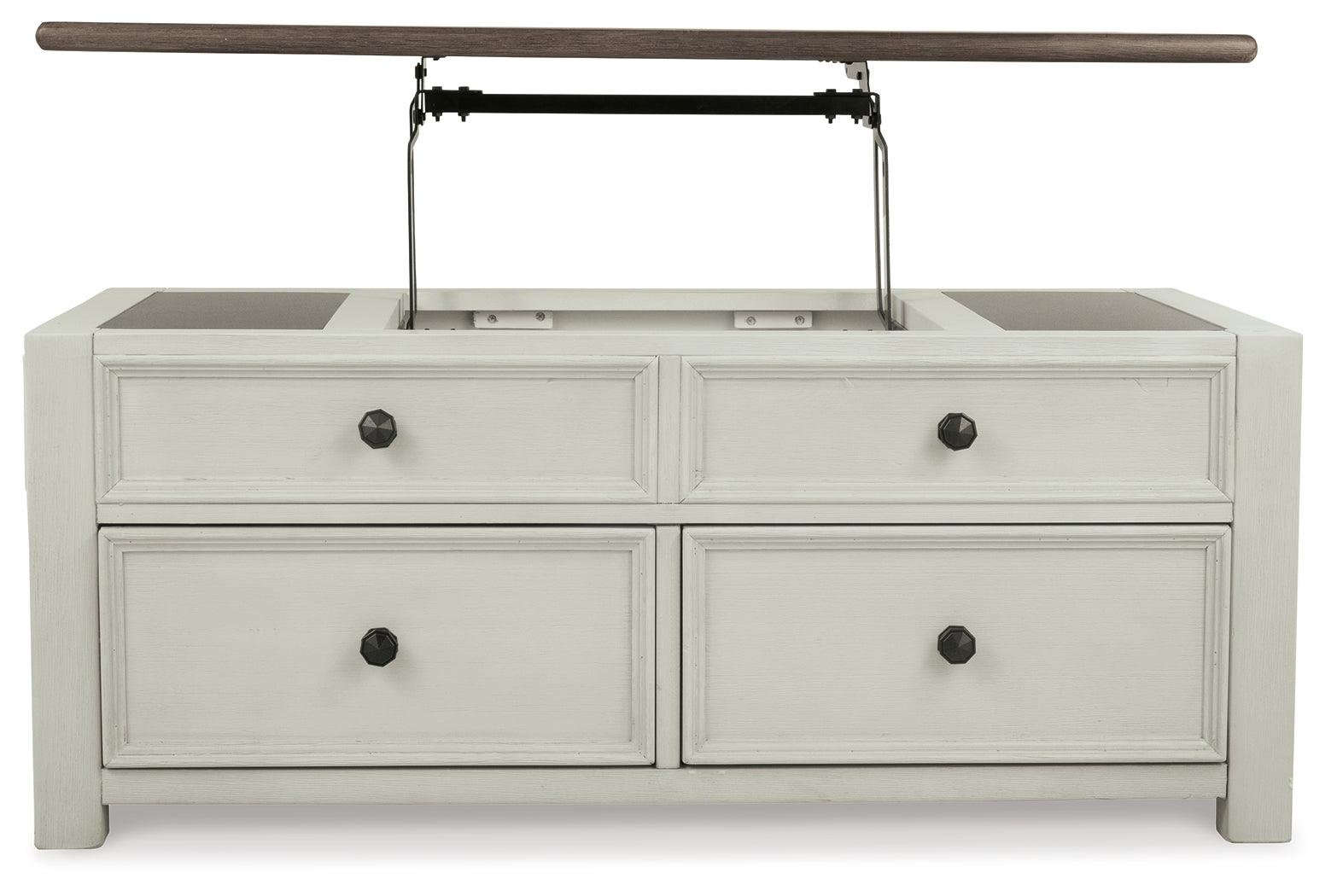 Bolanburg Coffee Table lift top mechanism detail