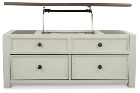 Bolanburg Coffee Table lift top mechanism detail