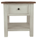 Bolanburg end table with pull-out tray extended