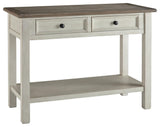 Bolanburg sofa console table showcasing metal hardware