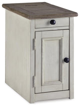 Bolanburg end table showing textured two-tone antique finish