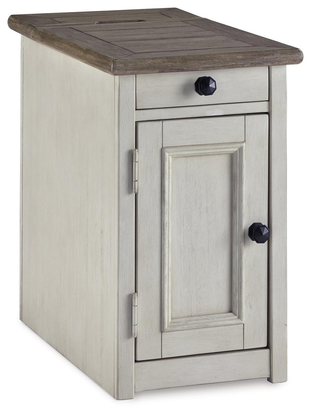 Bolanburg end table showing textured two-tone antique finish