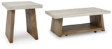 Brendalhouse end table in light brown finish, front view