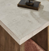 Detail of light brown wood finish on Brendalhouse End Table base