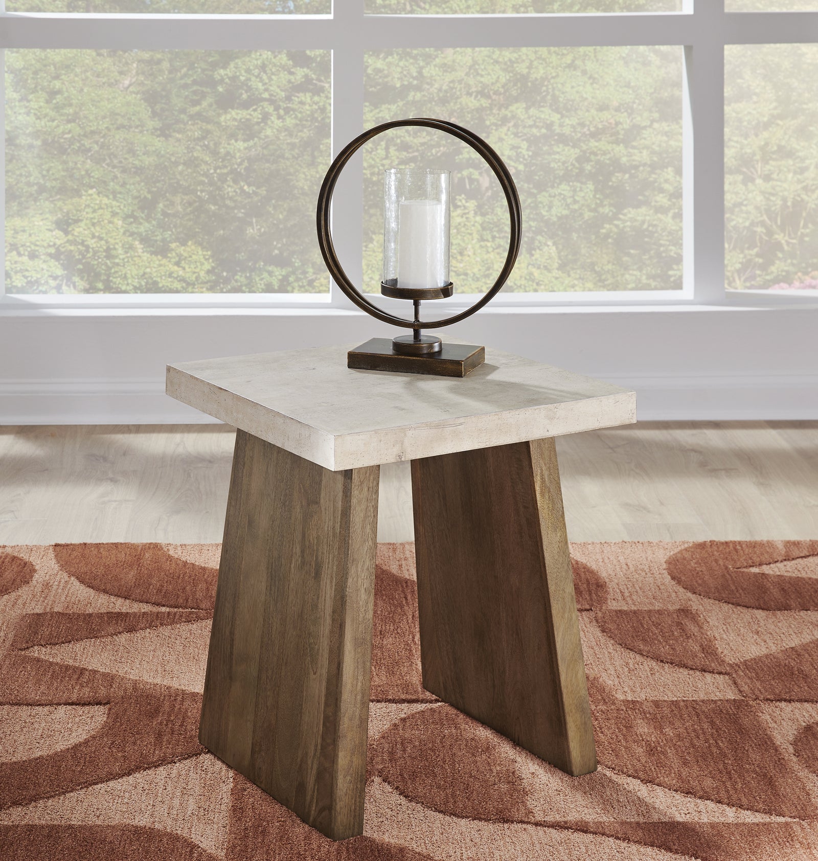 Brendalhouse Light Brown Coffee Table with 1 End Table