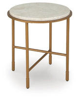 Alben Antique Gold End Table angled view