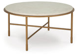 Alben Antique Gold Coffee Table angled view