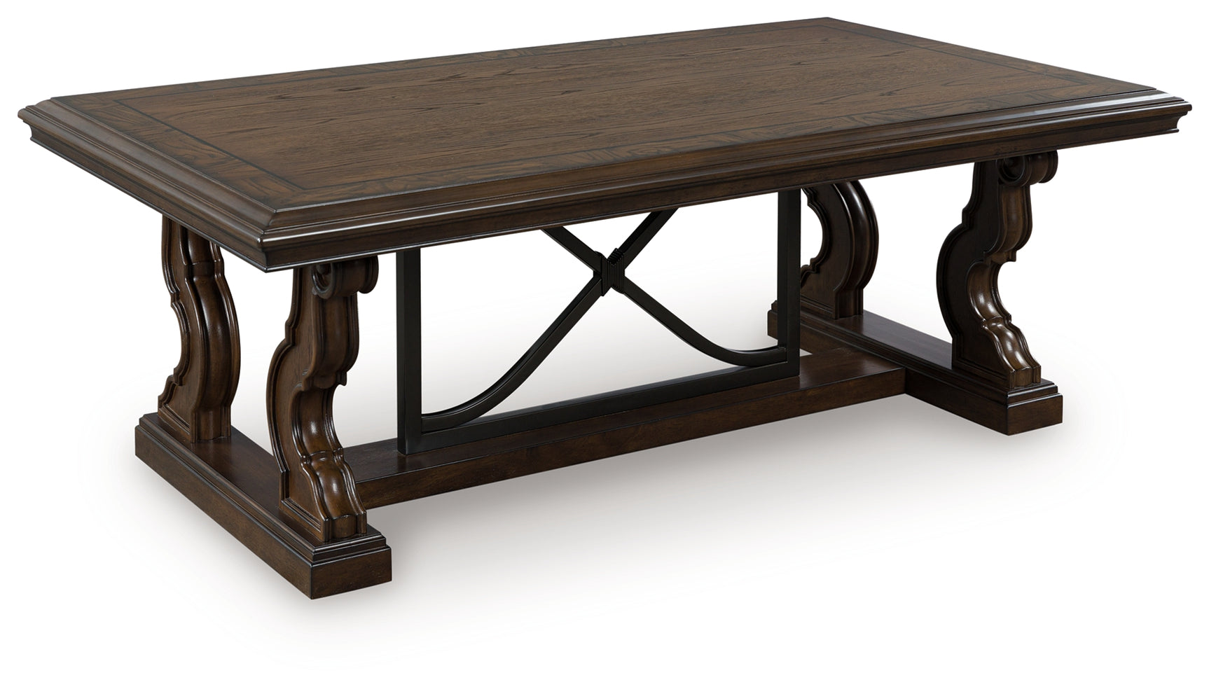 Maylee Coffee Table front view dark brown finish